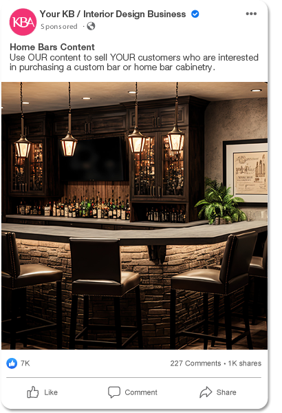 Home Bar Content for your Kitchen and Bath Interior Design Business